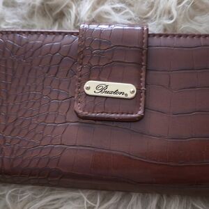Buxton Brown Crocodile-Embossed Wallet